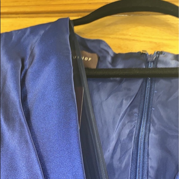 Talbot Runhof Bosworth navy wrap-effect satin gown - Picture 11 of 11